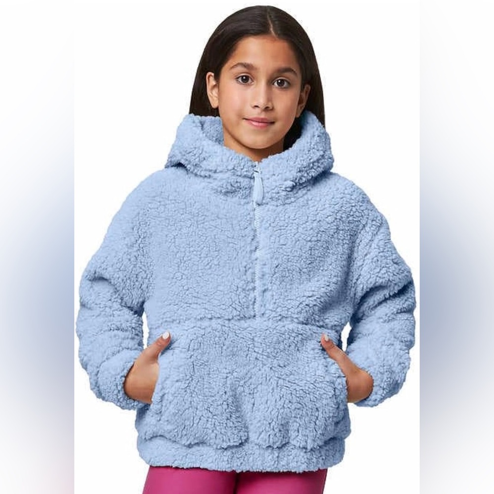 Mondetta Youth Half Zip Pullover Top with Bonded Fleece Lining